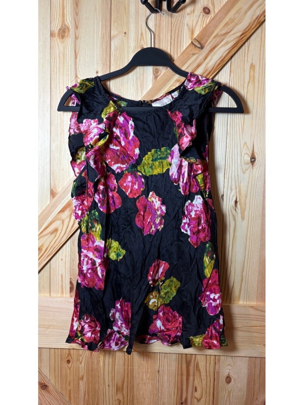 Kenar Women's Floral Silk Sleeveless Top Large